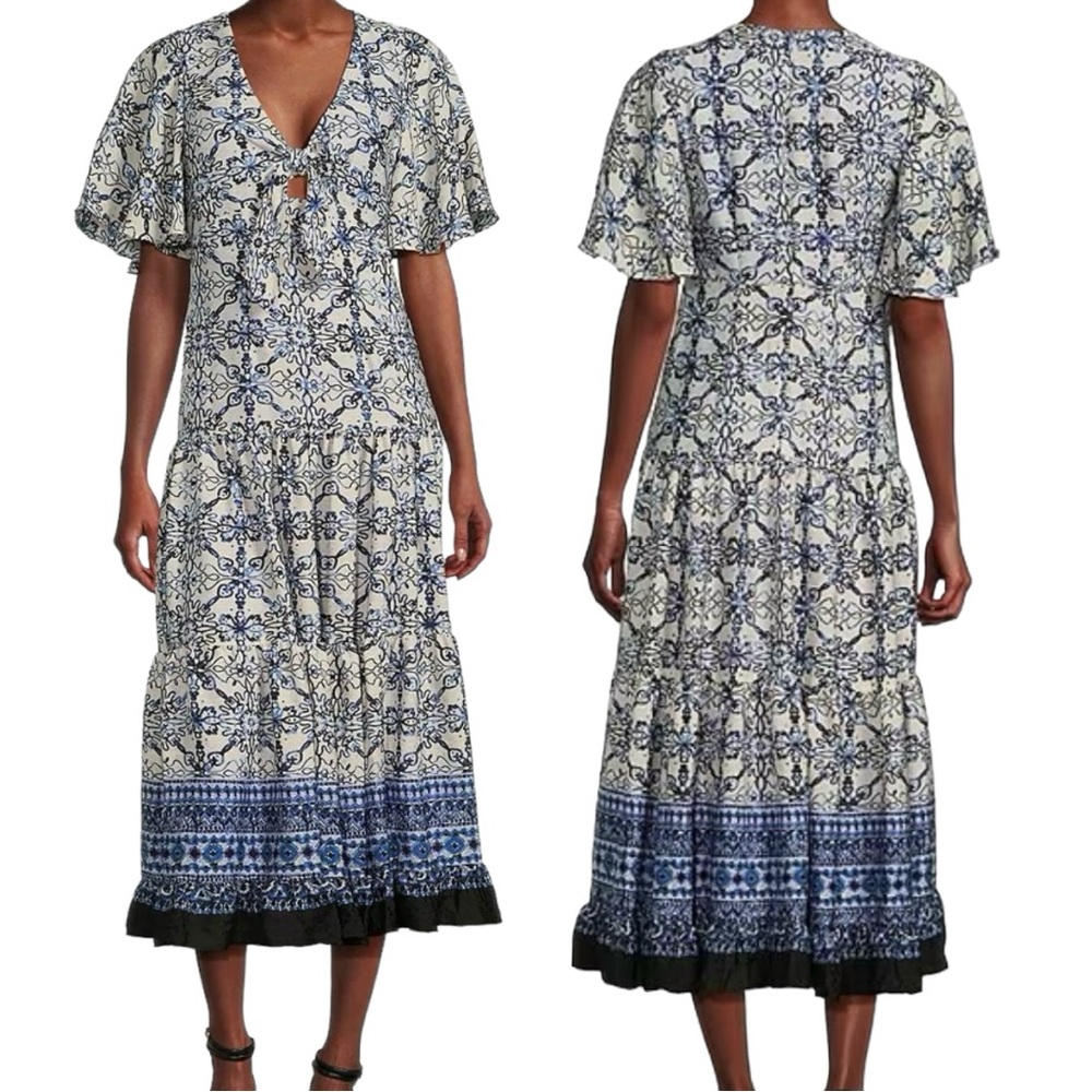 Taylor Short Sleeve Tiered Midi Dress NWT (14)